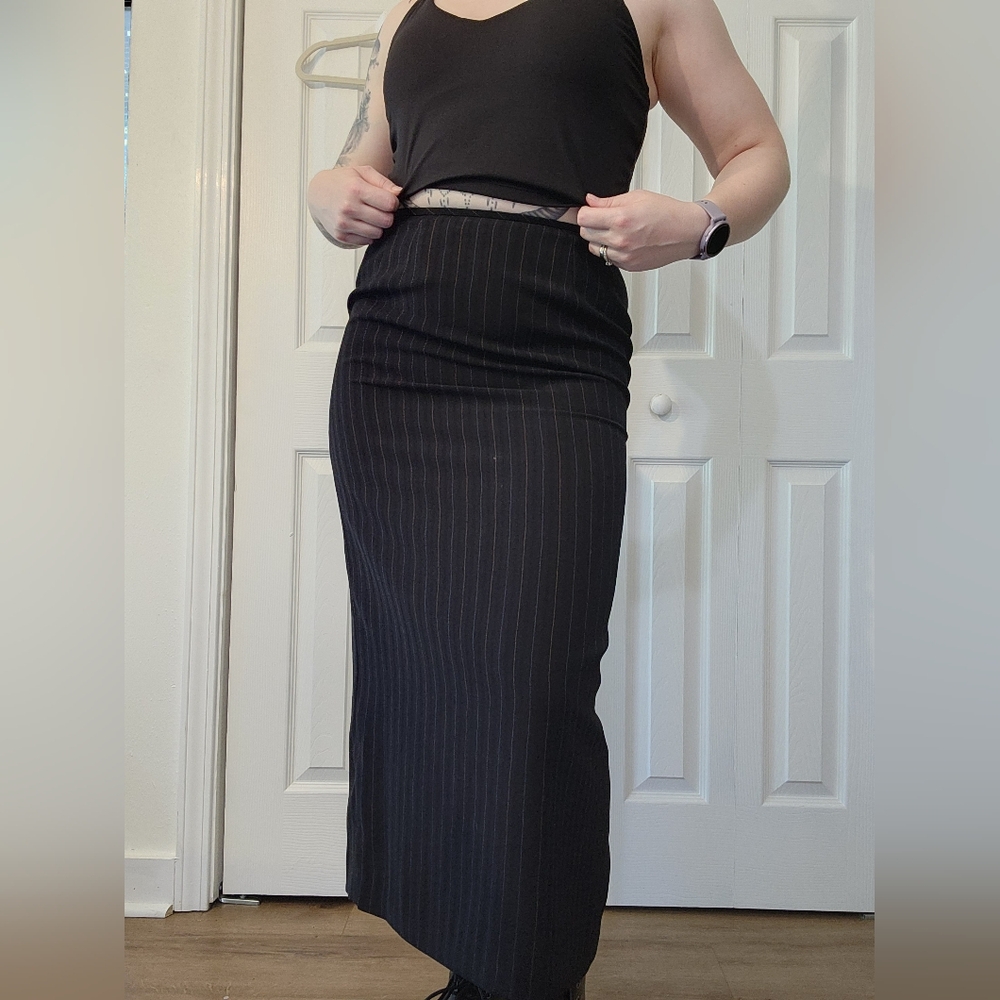 LeSuit Pinstripe Maxi Skirt